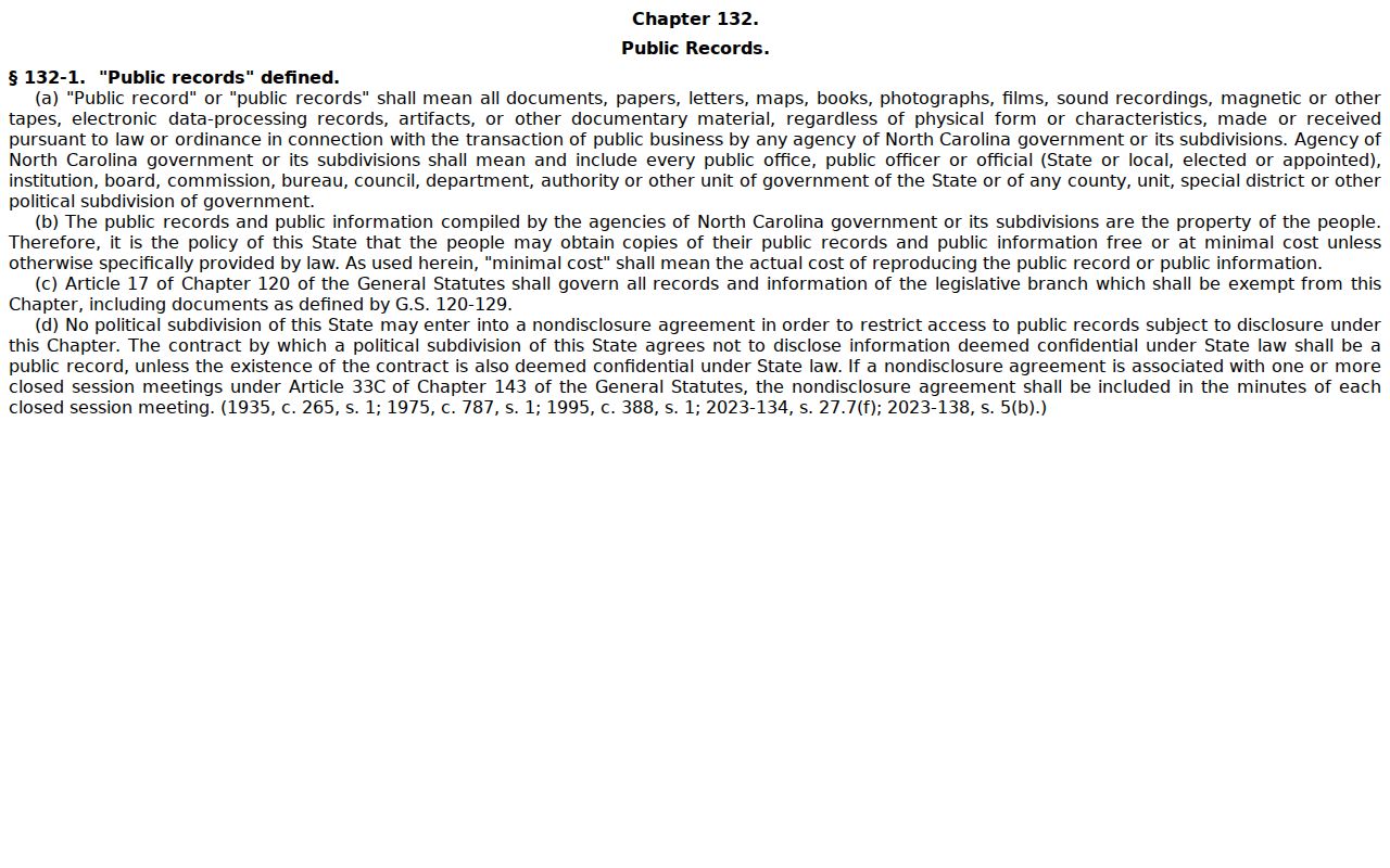 Dare County court docket access for Kitty Hawk under G.S. 132-1